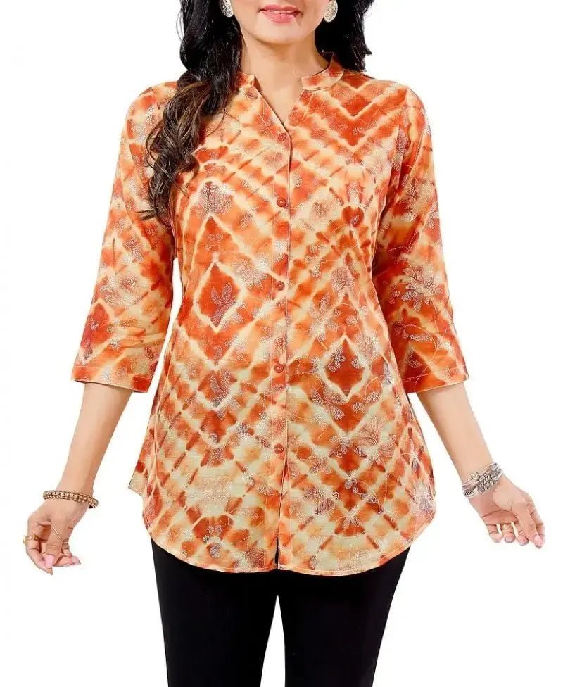 IshDeena Women's Indian Kurtis - Short Tunic Tops, Cotton Rayon