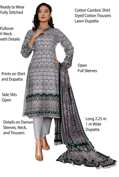 IshDeena Cotton Cambric Salwar Kameez Indian Pakistani Women Dresses - Kapaas Collection - IshDeena