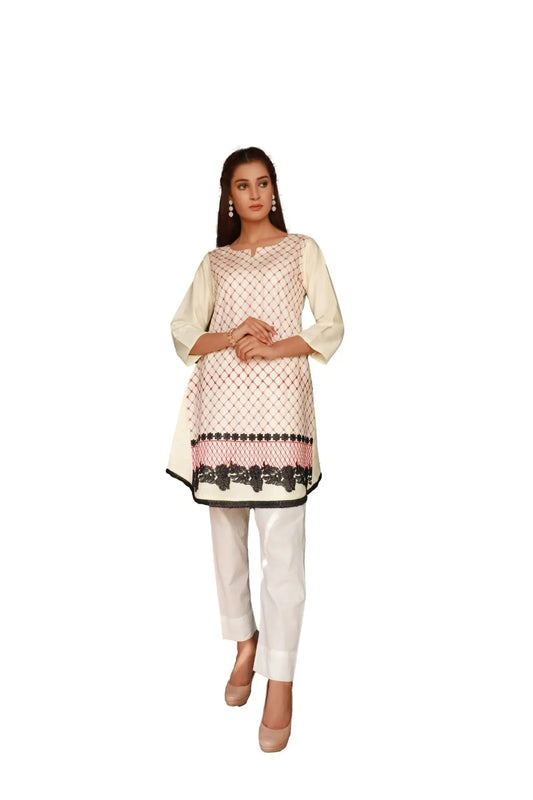 IshDeena Embroidered Cotton Kurti Tunic Top Kurta Indian Pakistani - IshDeena