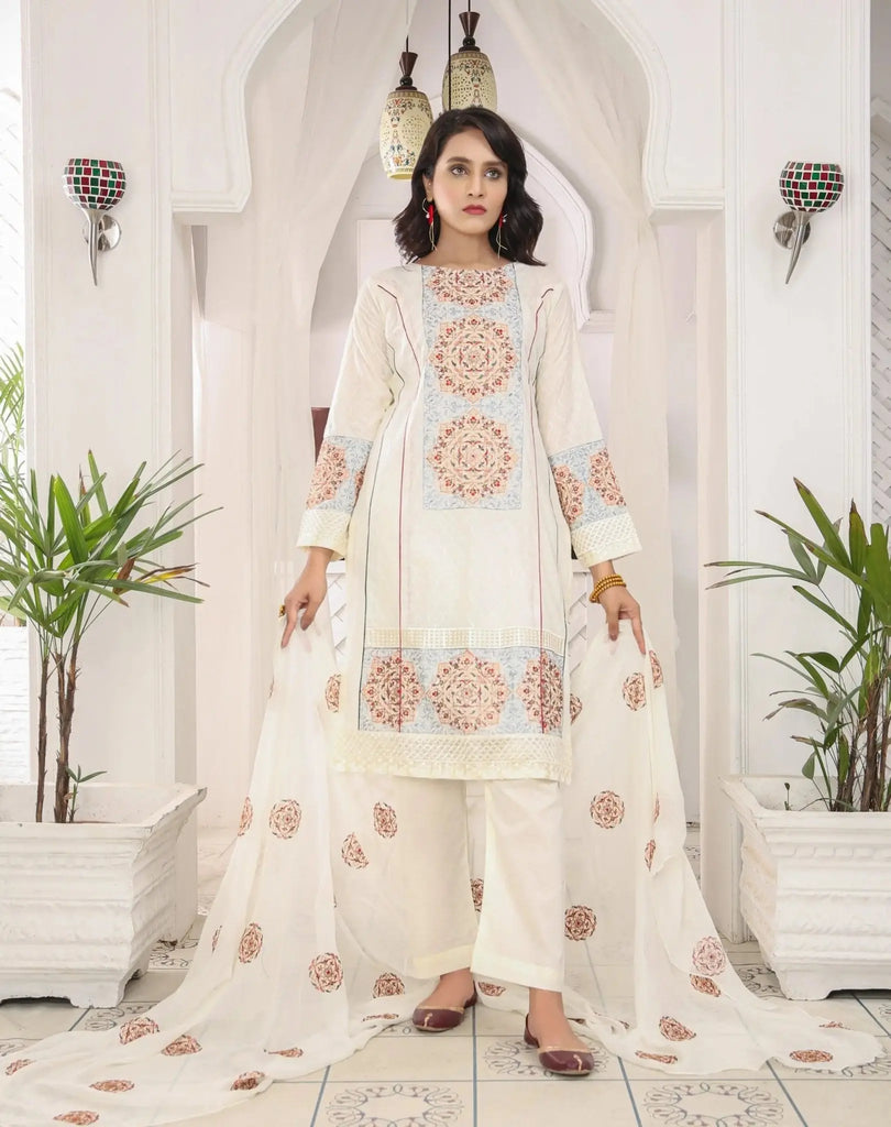 Offwhite designer indian dress with dupatta