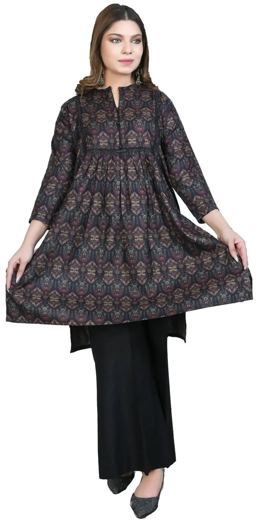 IshDeena Indian Kurta Set for Women - Dhanak Fabric, 2-Piece Printed Kurta Set, Casual & Festive, M-3XL, Office & Plus Size - IshDeena