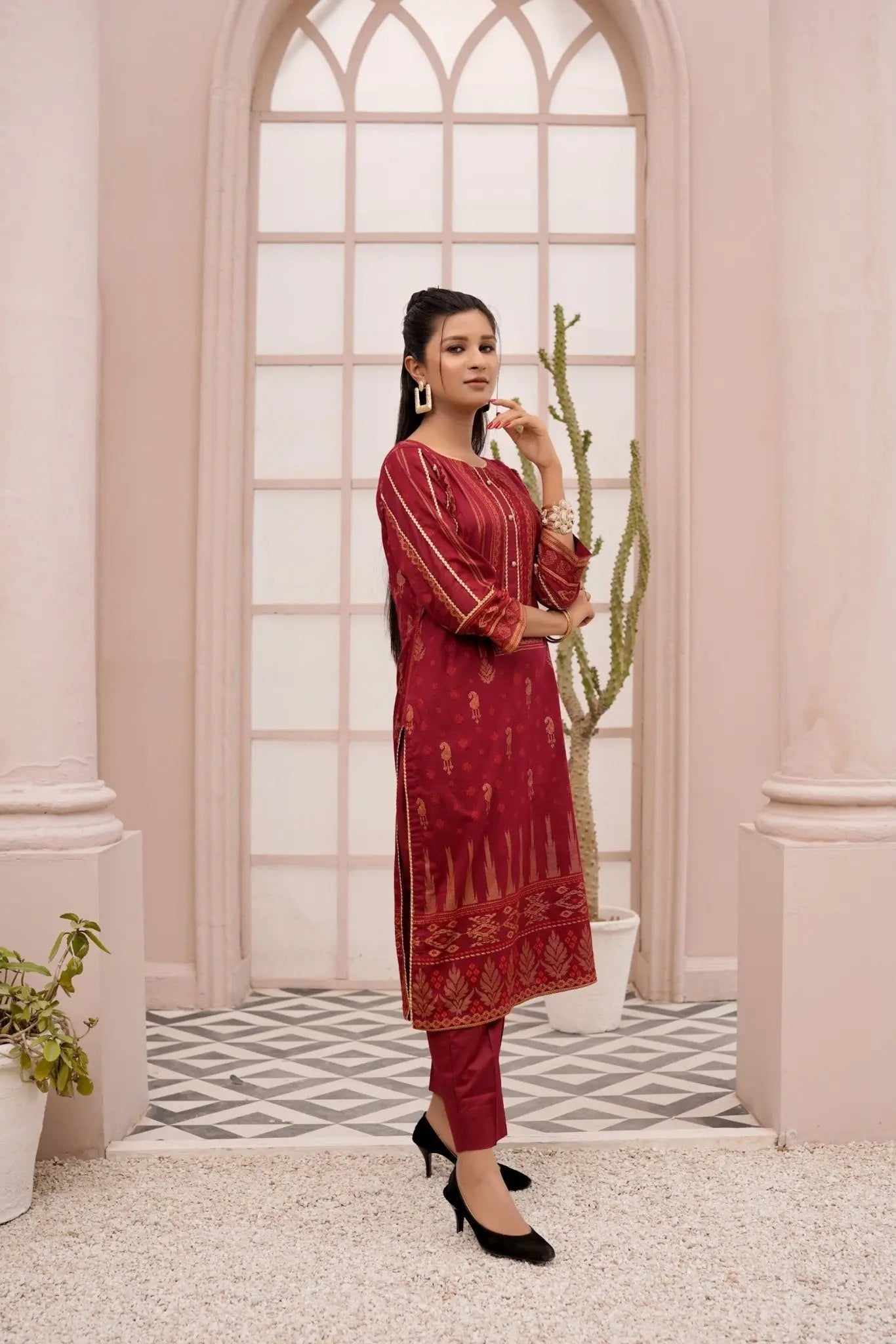 IshDeena Indian Kurta Set for Women: Cotton Fabric, Casual & Festive, 2-Piece Printed Kurta, Office Wear Plus Size M-3XL - IshDeena
