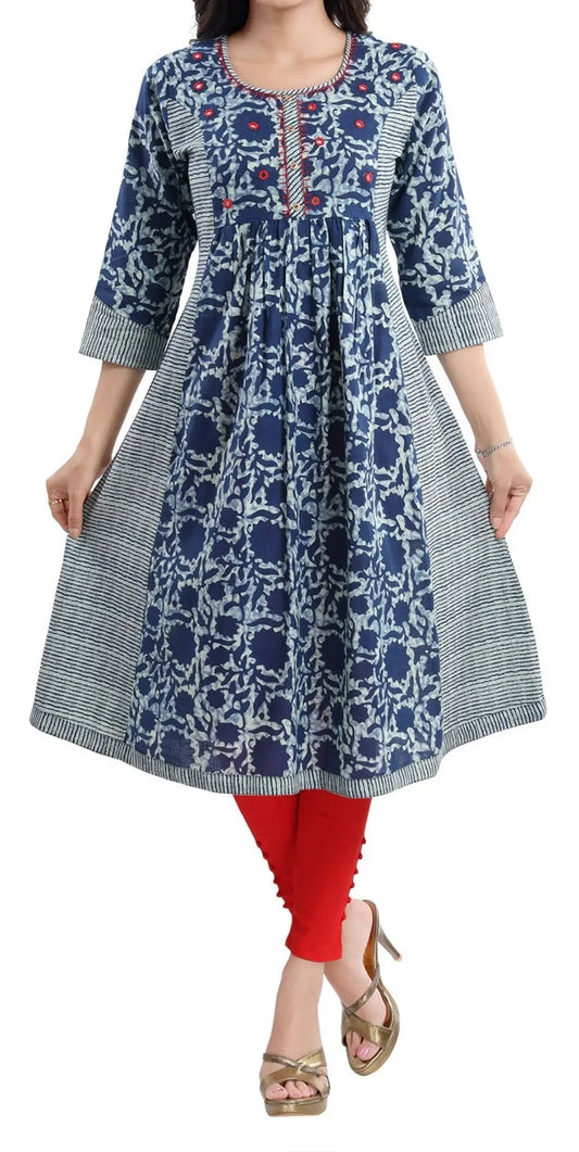 IshDeena Indian Kurtis for Women Indian Style Cotton Tunics Womens Tops Kurta & Peplum - IshDeena