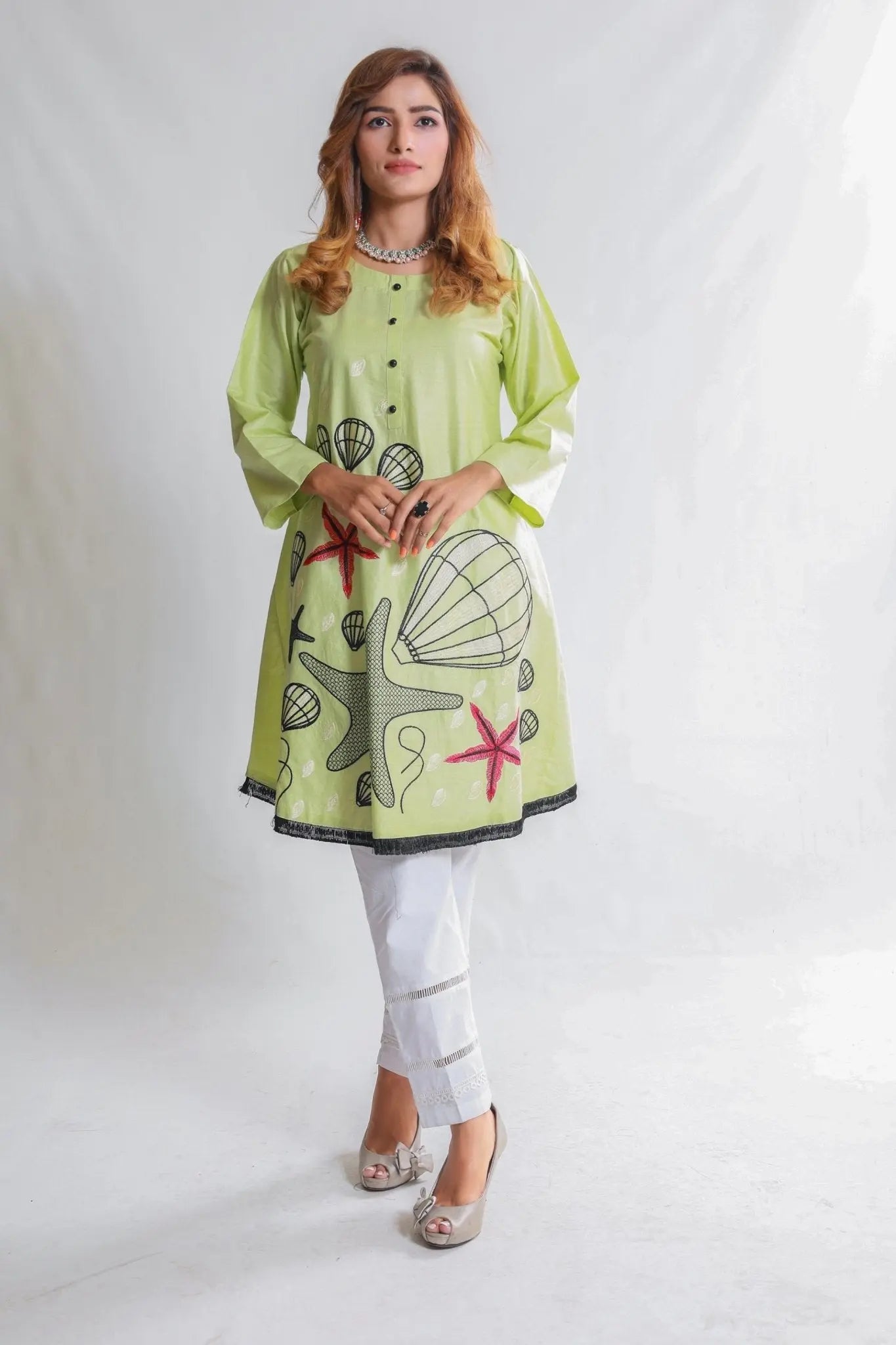 IshDeena Indian Kurtis for Women Indian Style Cotton Tunics Womens Tops Summer Embroidered - IshDeena