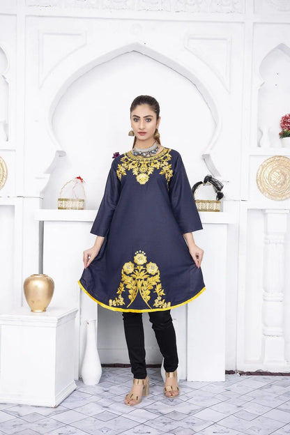 IshDeena Indian Kurtis for Women Indian Style Cotton Tunics Womens Tops Summer Embroidered - IshDeena