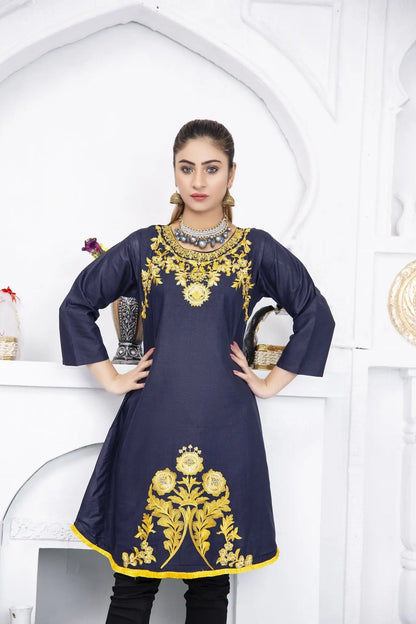 IshDeena Indian Kurtis for Women Indian Style Cotton Tunics Womens Tops Summer Embroidered - IshDeena