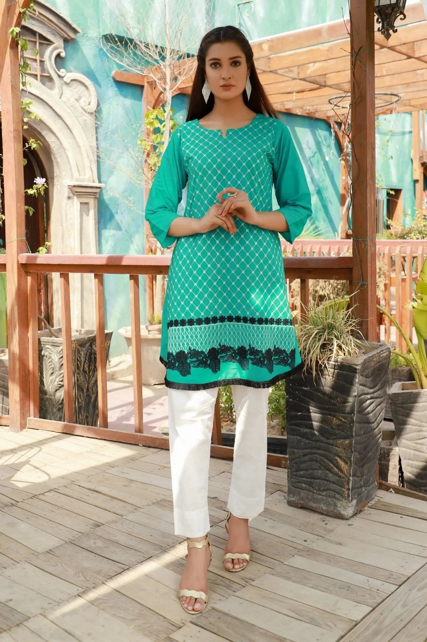 IshDeena Indian Kurtis for Women Indian Style Cotton Tunics Womens Tops Summer Embroidered - IshDeena