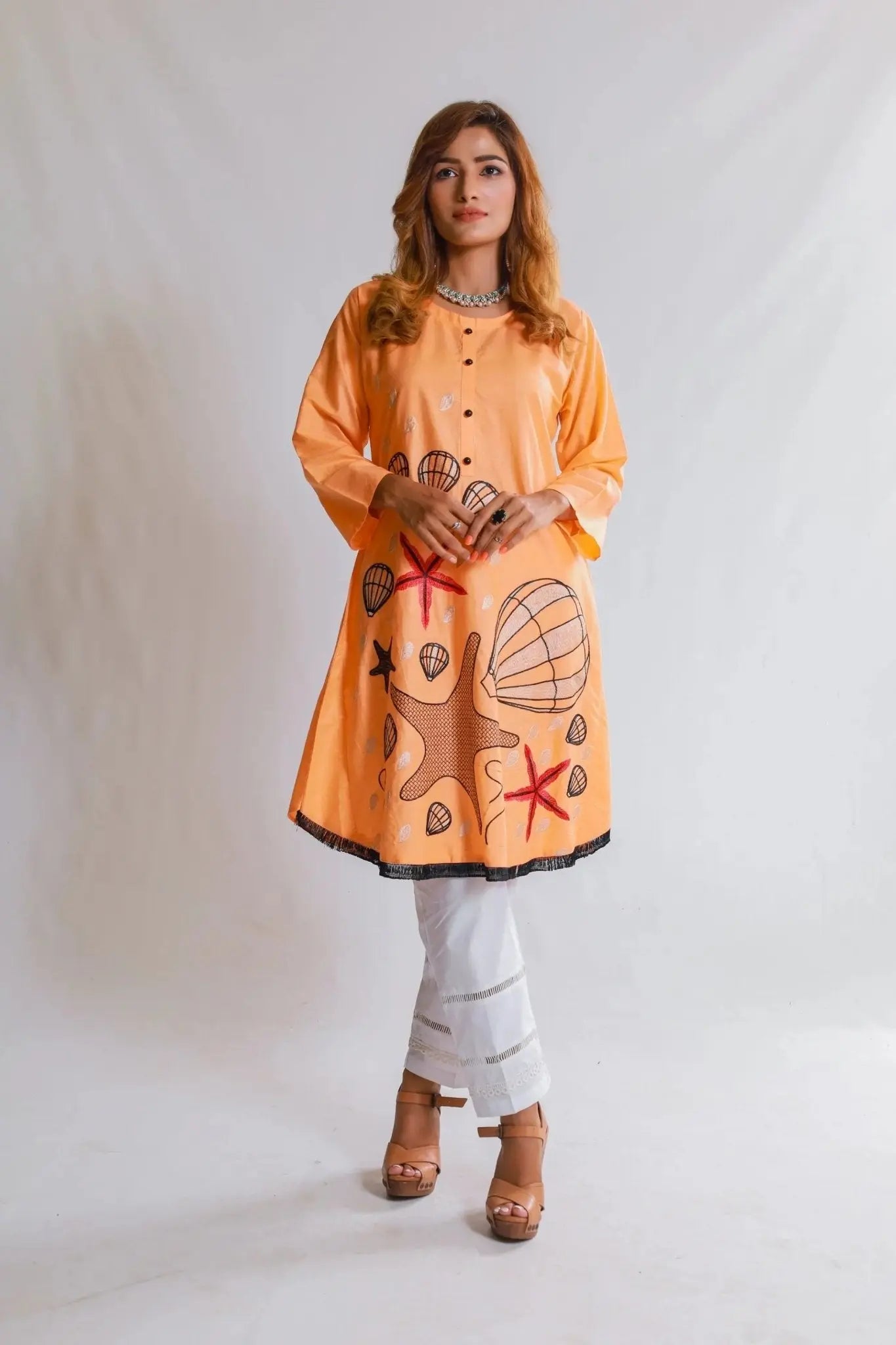 IshDeena Indian Kurtis for Women Indian Style Cotton Tunics Womens Tops Summer Embroidered - IshDeena