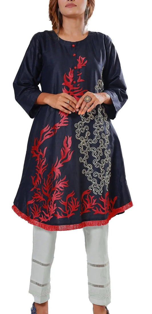 IshDeena Indian Kurtis for Women Indian Style Cotton Tunics Womens Tops Summer Embroidered - IshDeena