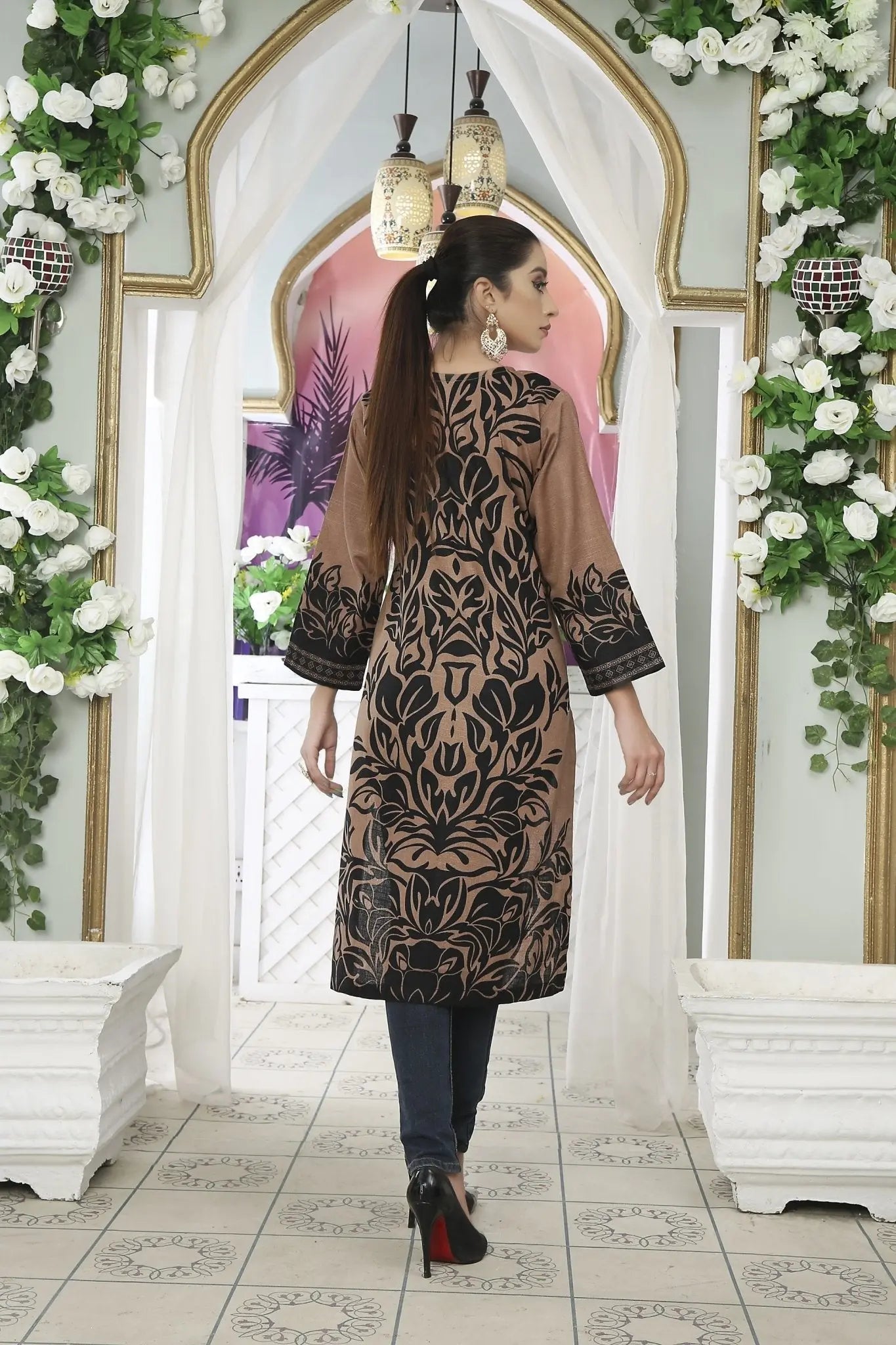 IshDeena Indian Kurtis for Women Pakistani Kurtis for Women Indian Style Long Khaddar - IshDeena