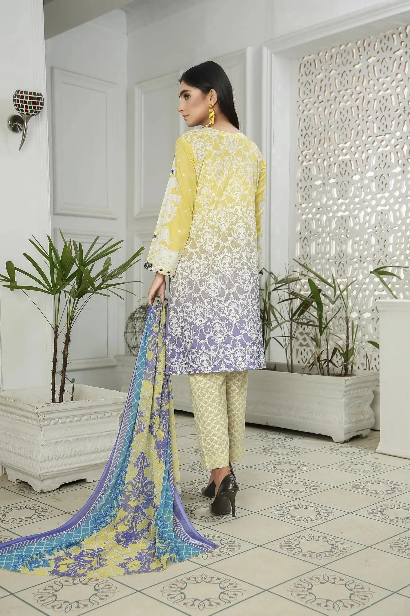 IshDeena Indian salwar kameez suit women ready to wear Pakistani cotton lawn embroidered - IshDeena