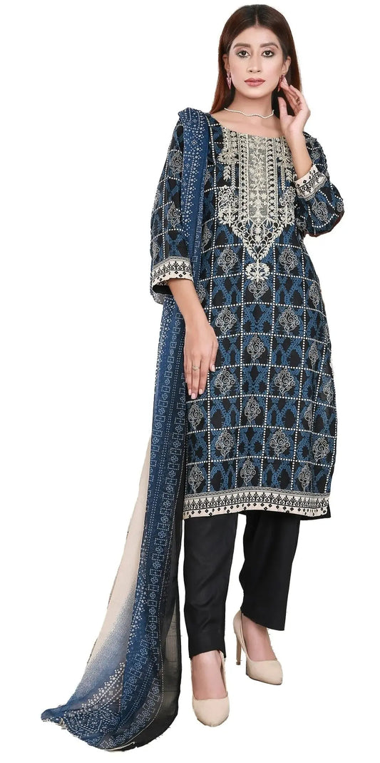 IshDeena Indian salwar kameez suit women ready to wear Pakistani cotton lawn embroidered - IshDeena