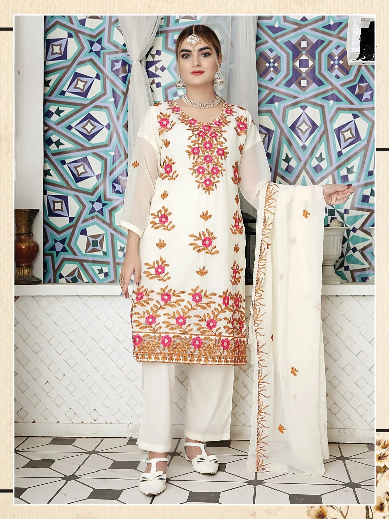 IshDeena Pakistani Dresses for Women Party Wear - Indian Salwar Kameez Suit, Wedding-Ready Chiffon Embroidered 3-Piece Outfit - IshDeena