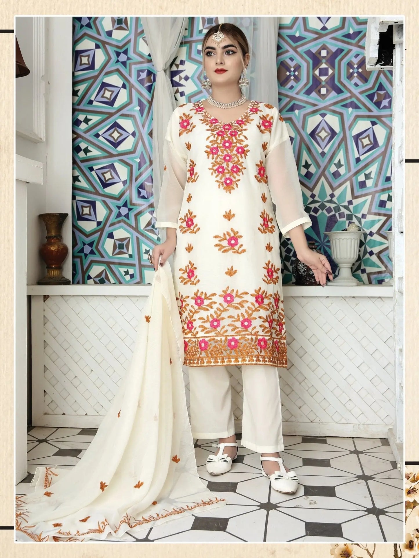 IshDeena Pakistani Dresses for Women Party Wear - Indian Salwar Kameez Suit, Wedding-Ready Chiffon Embroidered 3-Piece Outfit - IshDeena