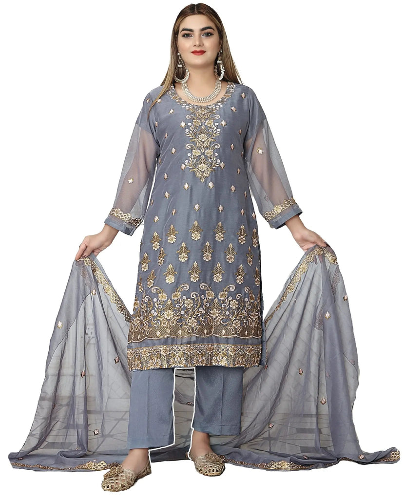 IshDeena Pakistani Dresses for Women Party Wear - Indian Salwar Kameez Suit, Wedding-Ready Chiffon Embroidered 3-Piece Outfit - IshDeena