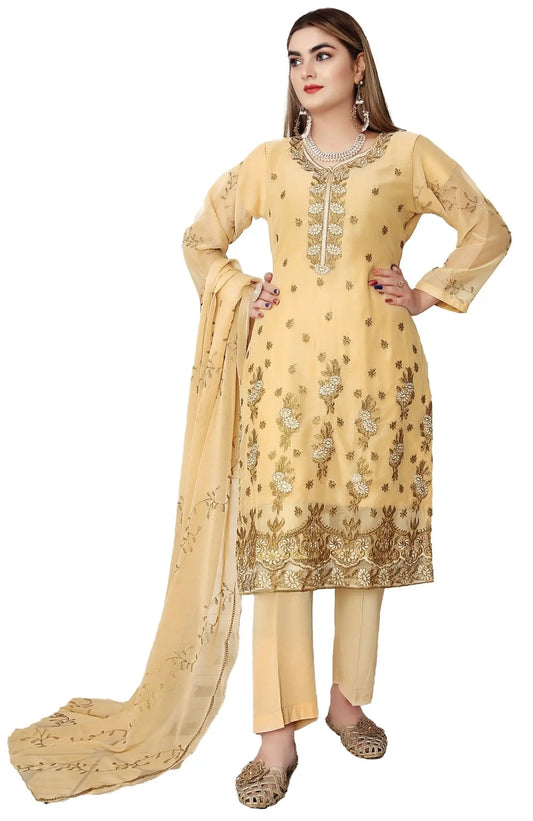 IshDeena Pakistani Dresses for Women Party Wear - Indian Salwar Kameez Suit, Wedding-Ready Chiffon Embroidered 3-Piece Outfit - IshDeena