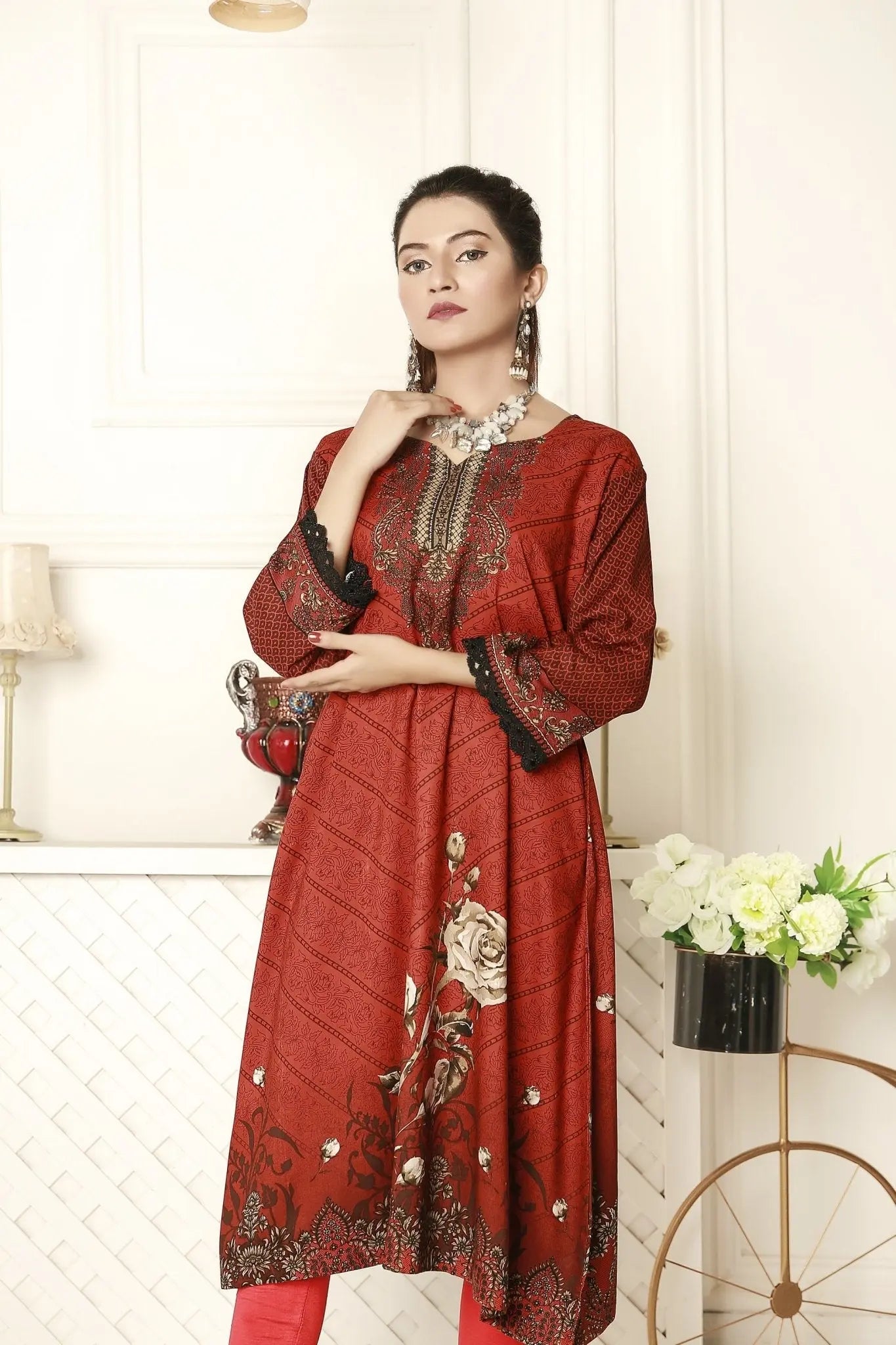 IshDeena Pakistani Indian Kurtis for Women Indian Style M to Plus Size Soft Linen Fabric - IshDeena