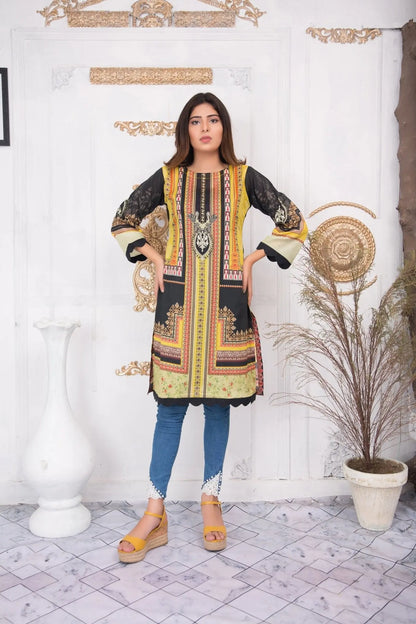 IshDeena Pakistani Kurtis for women Indian Style Cotton Tunics Womens Tops Printed Lawn - IshDeena