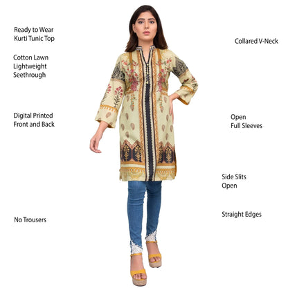 IshDeena Pakistani Kurtis for women Indian Style Cotton Tunics Womens Tops Printed Lawn - IshDeena