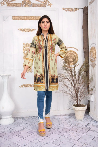 IshDeena Pakistani Kurtis for women Indian Style Cotton Tunics Womens Tops Printed Lawn - IshDeena