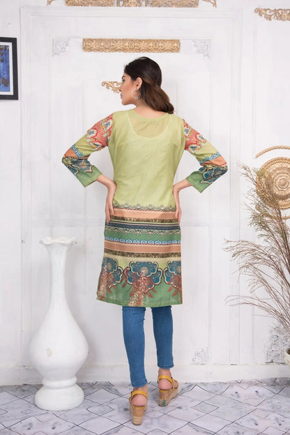 IshDeena Pakistani Kurtis for women Indian Style Cotton Tunics Womens Tops Printed Lawn - IshDeena