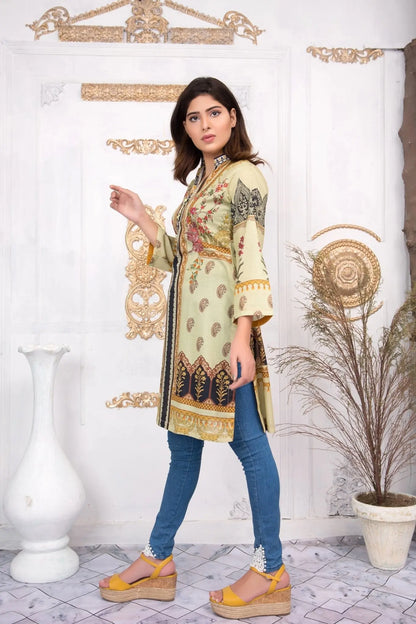 IshDeena Pakistani Kurtis for women Indian Style Cotton Tunics Womens Tops Printed Lawn - IshDeena