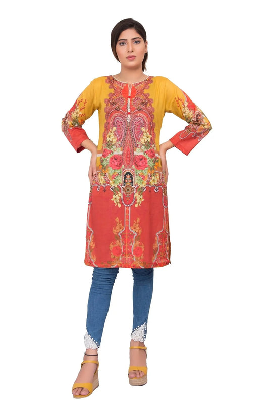 IshDeena Pakistani Kurtis for women Indian Style Cotton Tunics Womens Tops Printed Lawn - IshDeena