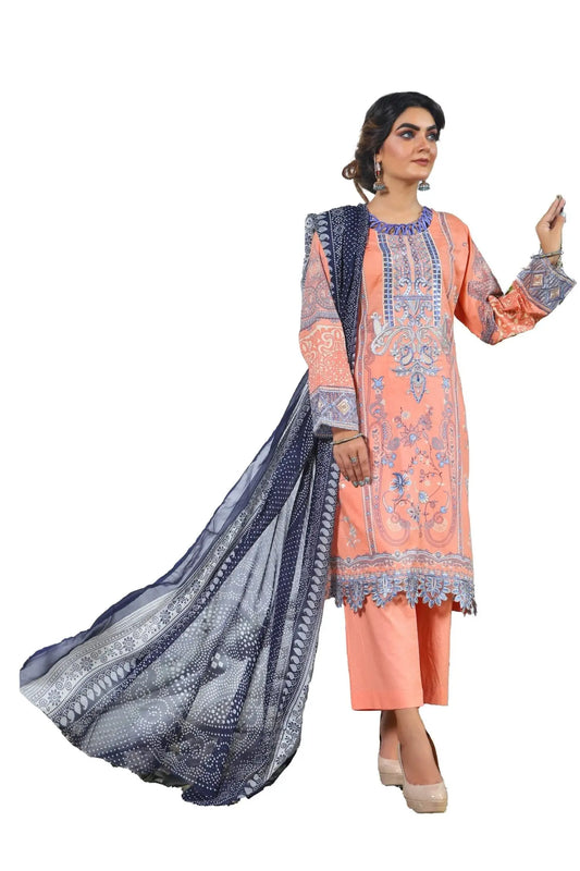 IshDeena Pakistani Lawn Salwar Kameez Indian Dresses for Women Ready to Wear Embroidered - IshDeena