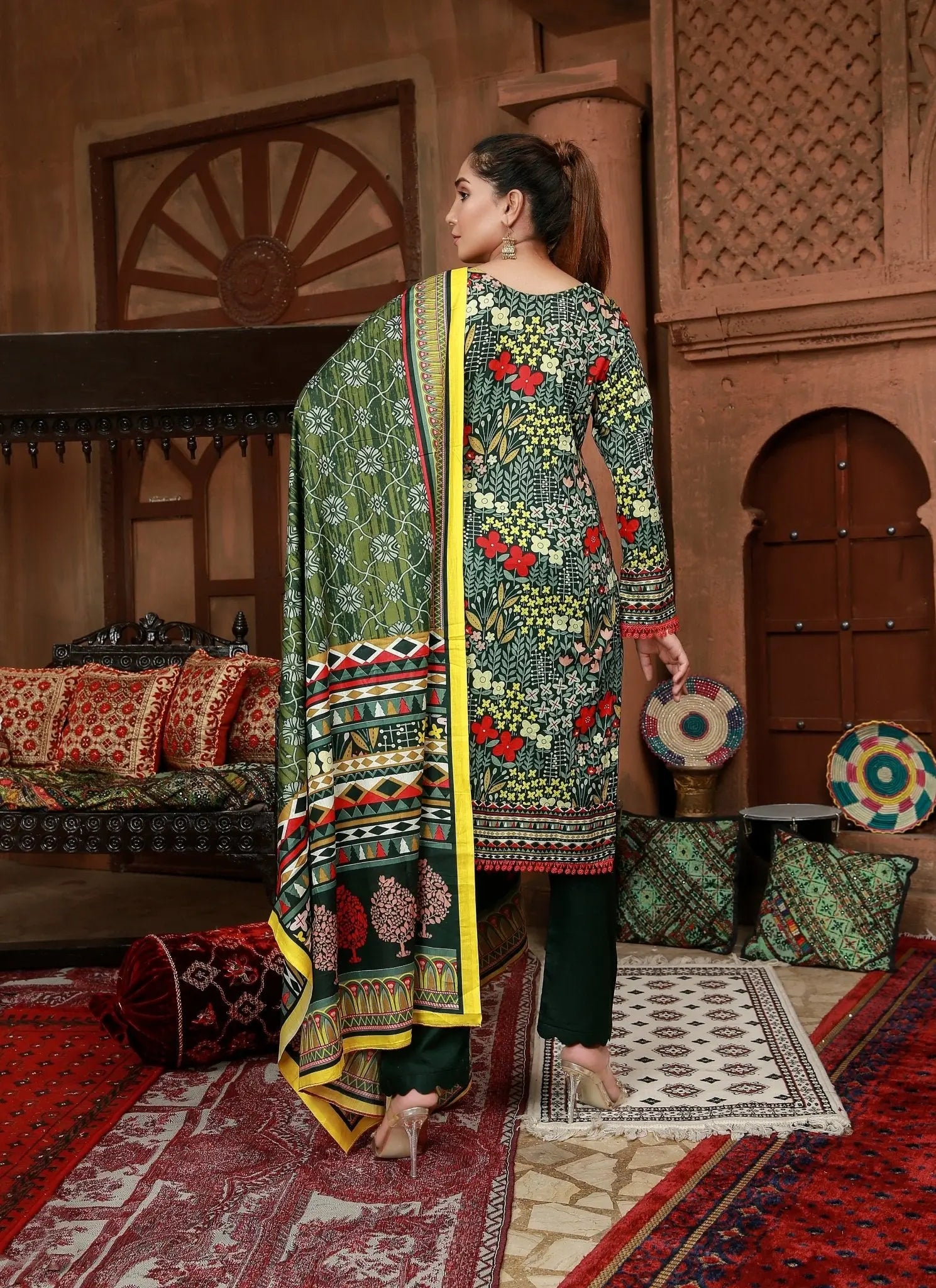 IshDeena Pakistani Lawn Salwar Kameez Indian Dresses for Women Ready to Wear Printed - IshDeena