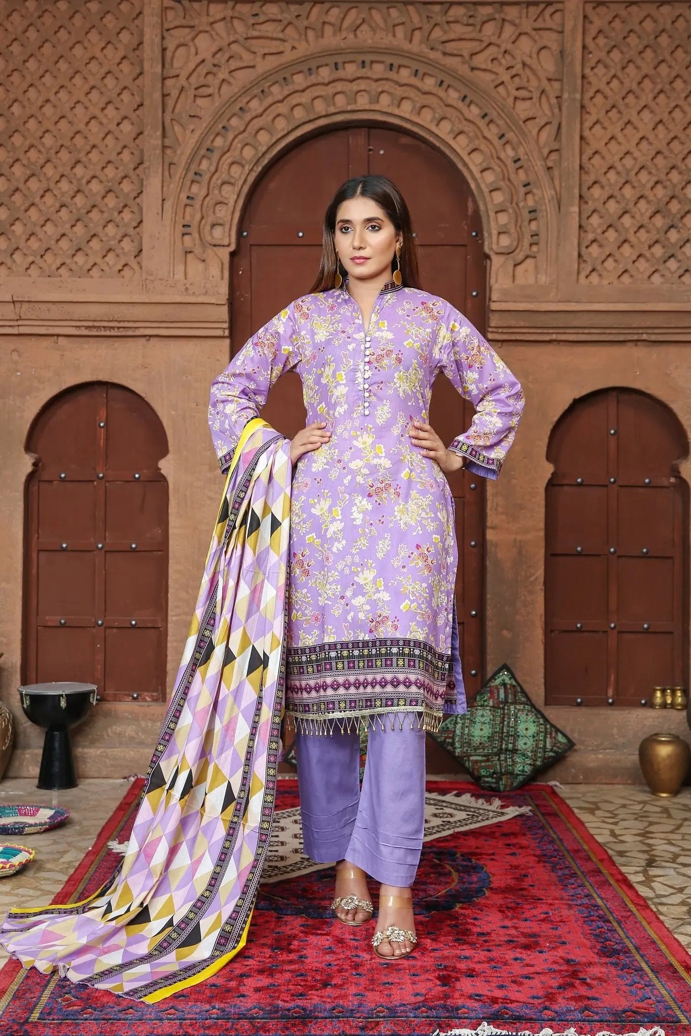 IshDeena Pakistani Lawn Salwar Kameez Indian Dresses for Women Ready to Wear Printed - IshDeena