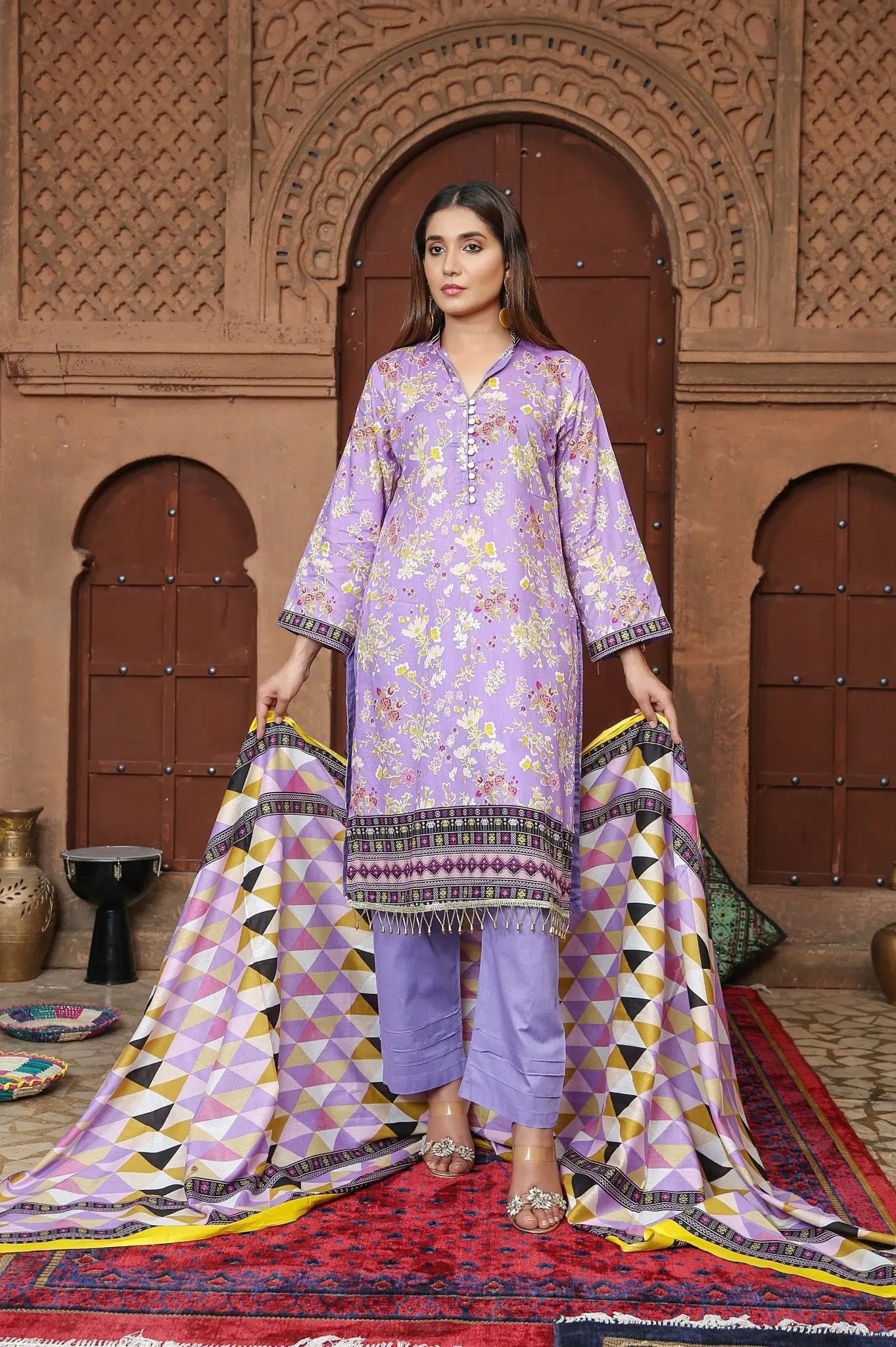 IshDeena Pakistani Lawn Salwar Kameez Indian Dresses for Women Ready to Wear Printed - IshDeena