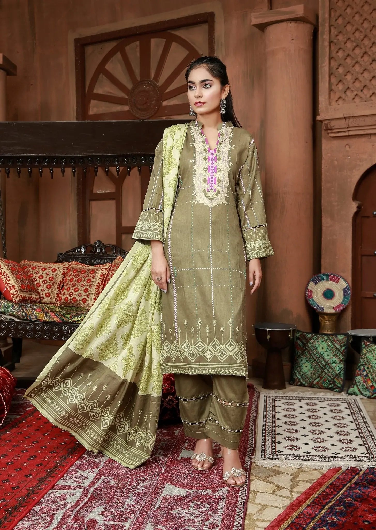 IshDeena Pakistani Lawn Salwar Kameez Indian Dresses for Women Ready to Wear Printed - IshDeena