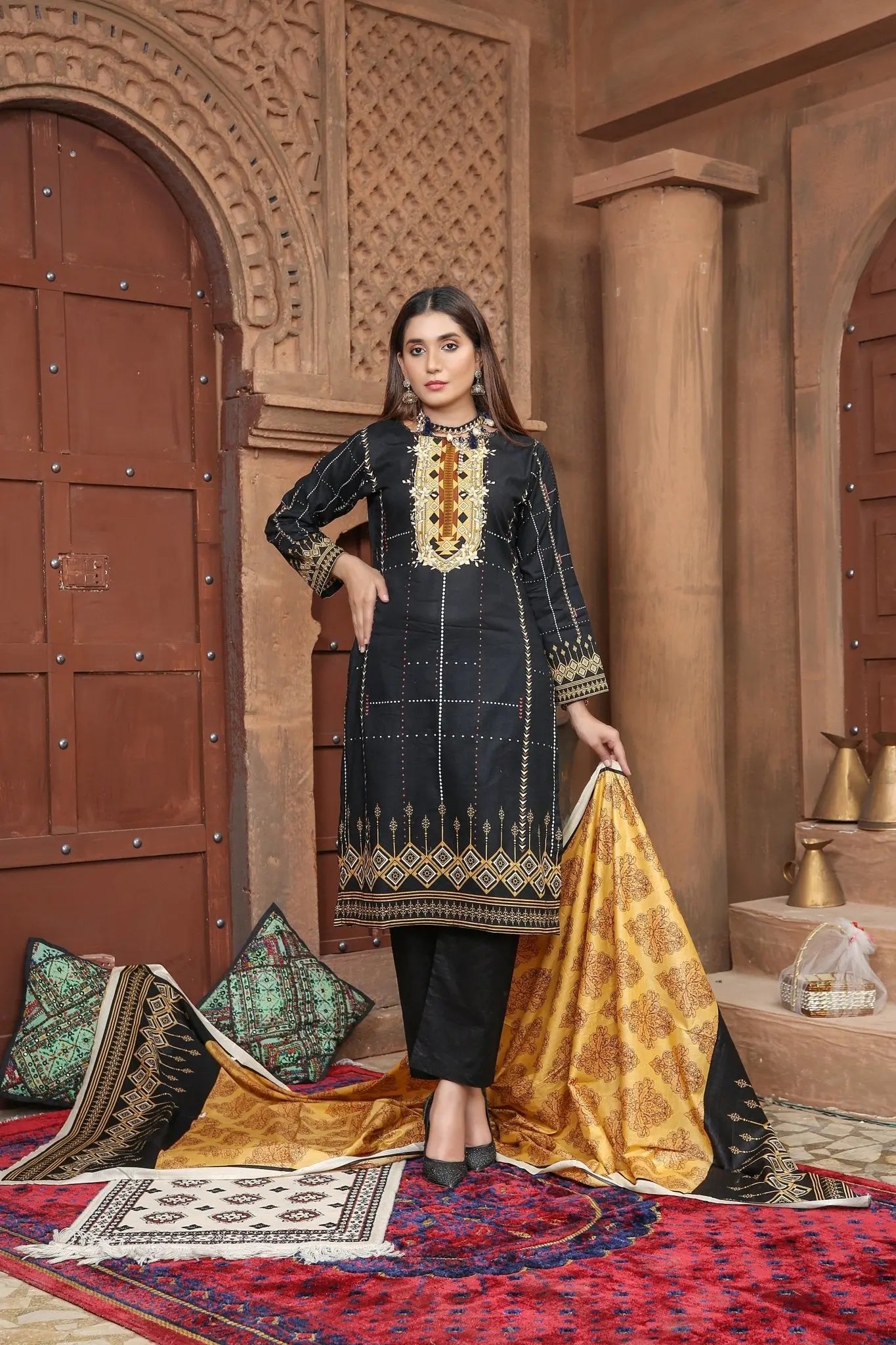 IshDeena Pakistani Lawn Salwar Kameez Indian Dresses for Women Ready to Wear Printed - IshDeena