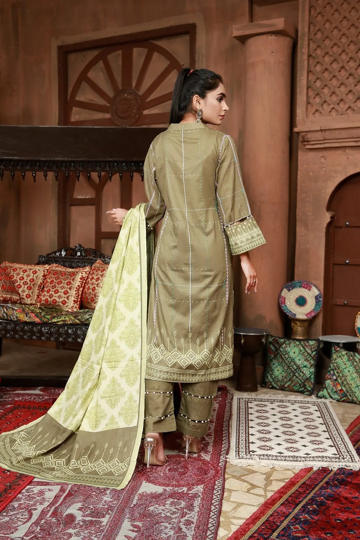 IshDeena Pakistani Lawn Salwar Kameez Indian Dresses for Women Ready to Wear Printed - IshDeena