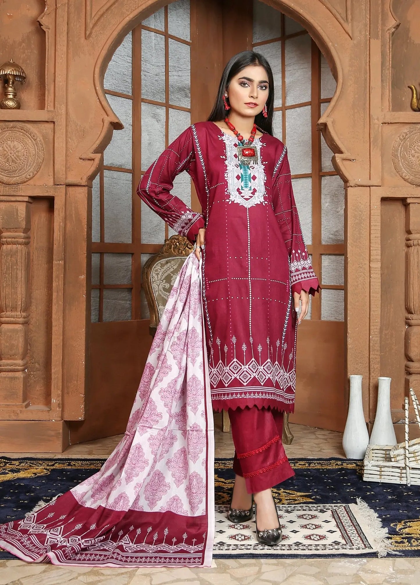IshDeena Pakistani Lawn Salwar Kameez Indian Dresses for Women Ready to Wear Printed - IshDeena