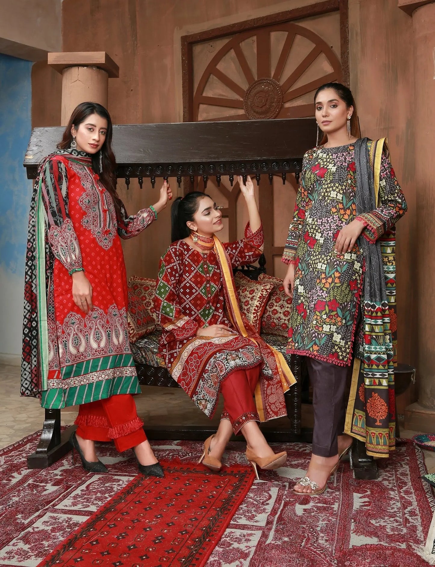 IshDeena Pakistani Lawn Salwar Kameez Indian Dresses for Women Ready to Wear Printed - IshDeena