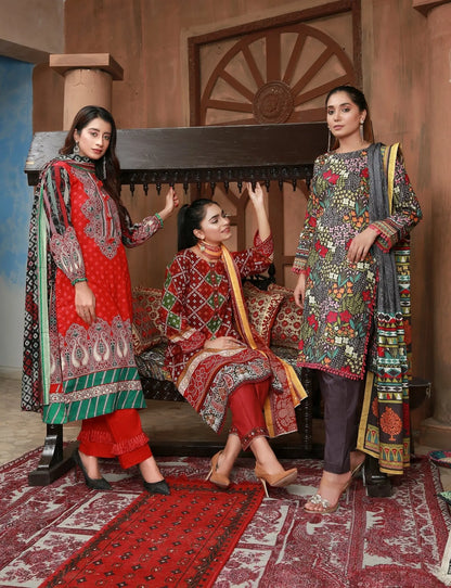 IshDeena Pakistani Lawn Salwar Kameez Indian Dresses for Women Ready to Wear Printed - IshDeena