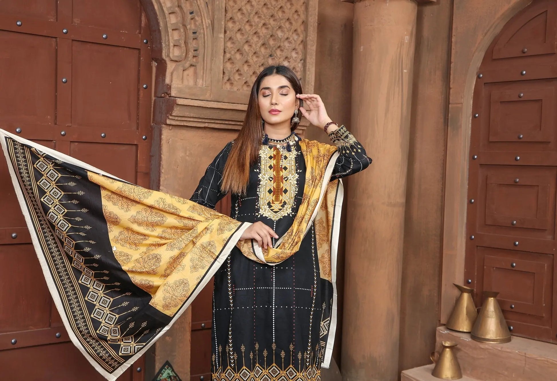 IshDeena Pakistani Lawn Salwar Kameez Indian Dresses for Women Ready to Wear Printed - IshDeena