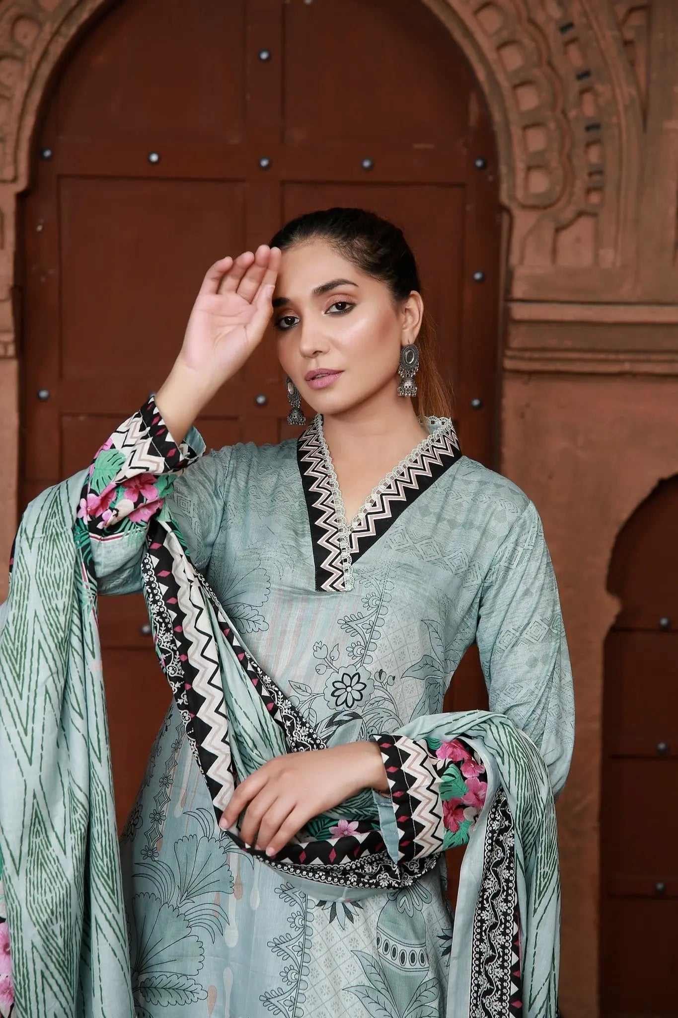 IshDeena Pakistani Lawn Salwar Kameez Indian Dresses for Women Ready to Wear Printed - IshDeena