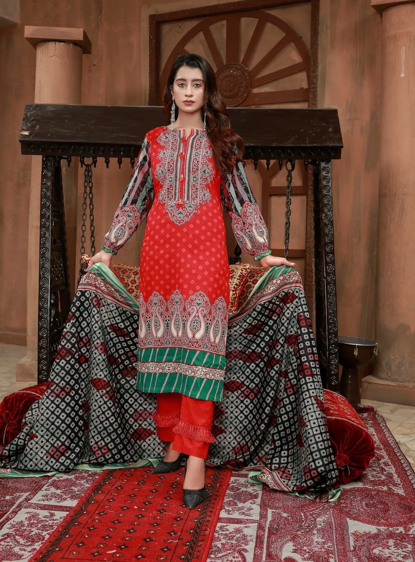 IshDeena Pakistani Lawn Salwar Kameez Indian Dresses for Women Ready to Wear Printed - IshDeena