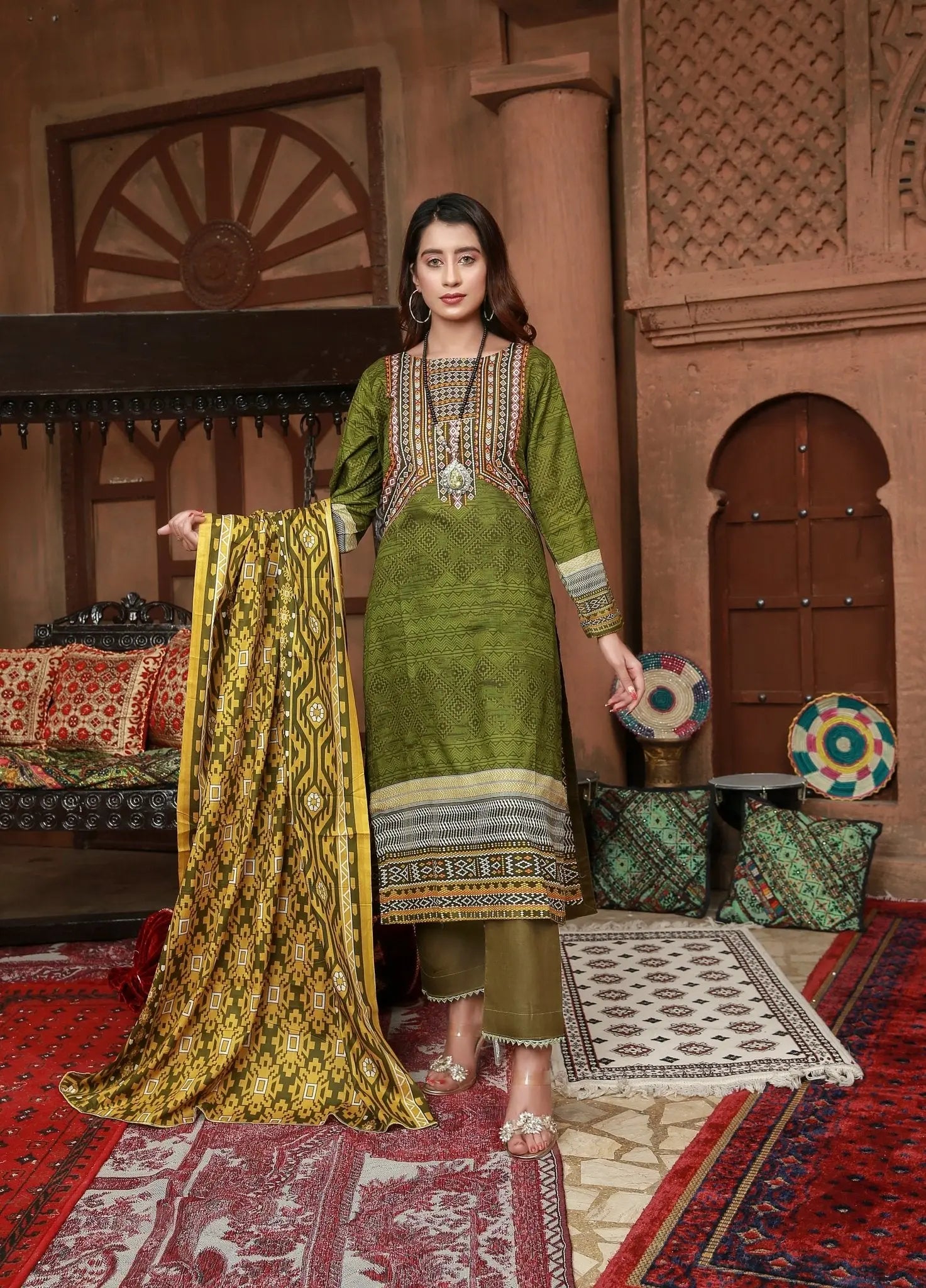 IshDeena Pakistani Lawn Salwar Kameez Indian Dresses for Women Ready to Wear Printed - IshDeena