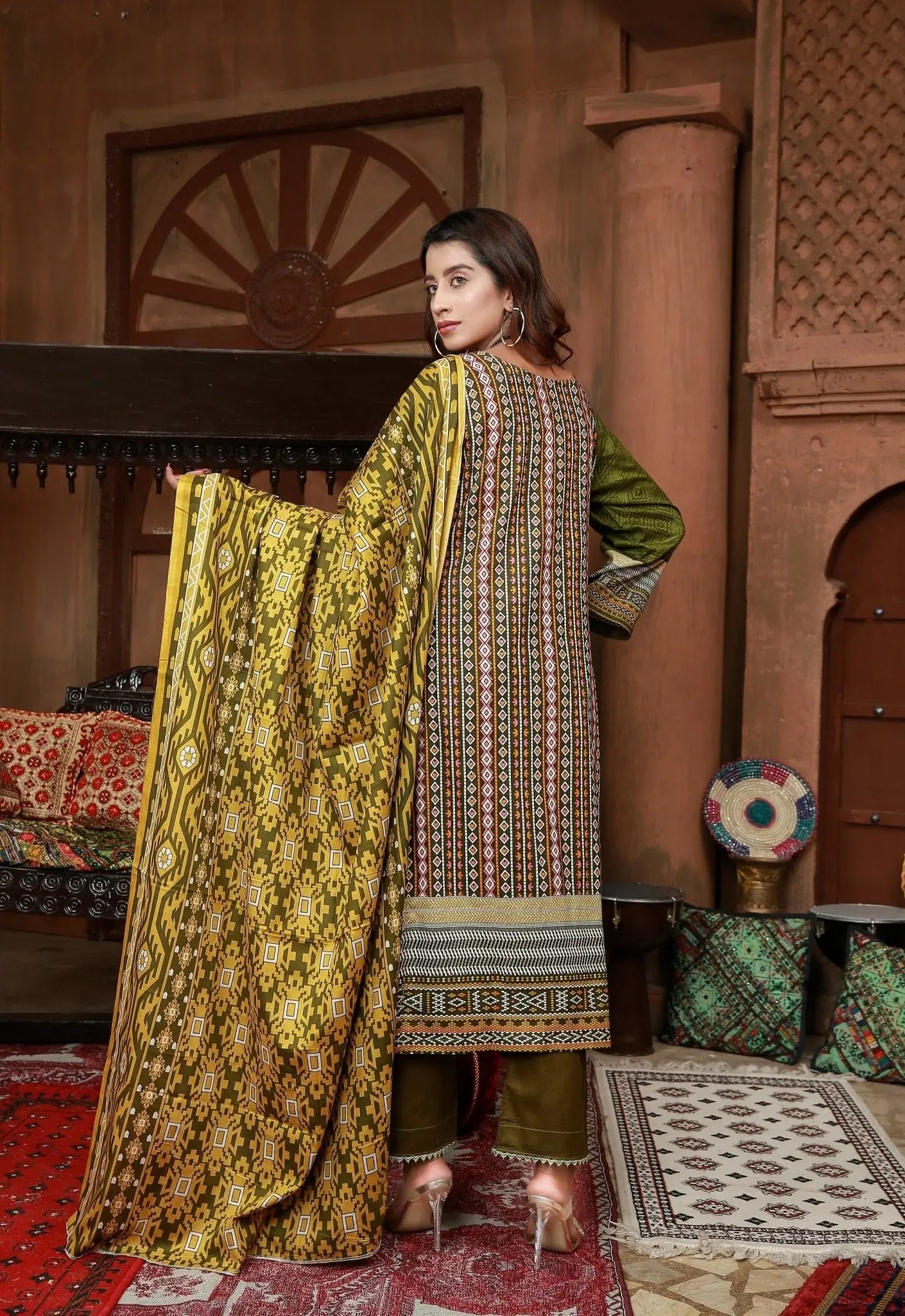 IshDeena Pakistani Lawn Salwar Kameez Indian Dresses for Women Ready to Wear Printed - IshDeena