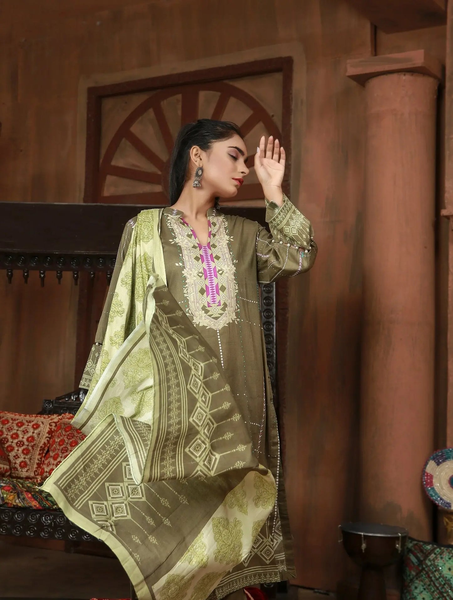 IshDeena Pakistani Lawn Salwar Kameez Indian Dresses for Women Ready to Wear Printed - IshDeena