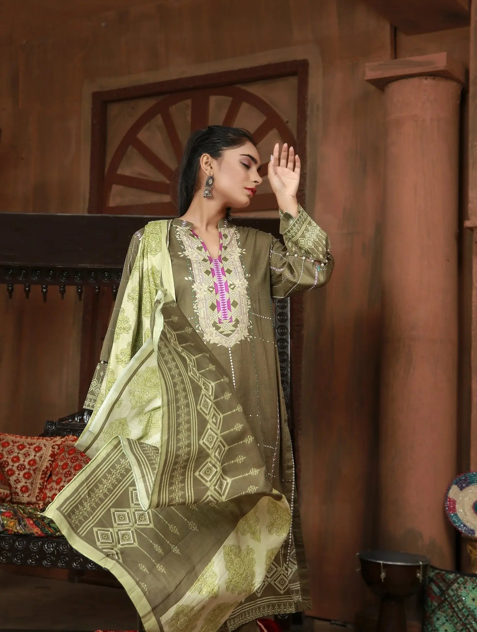 IshDeena Pakistani Lawn Salwar Kameez Indian Dresses for Women Ready to Wear Printed - IshDeena