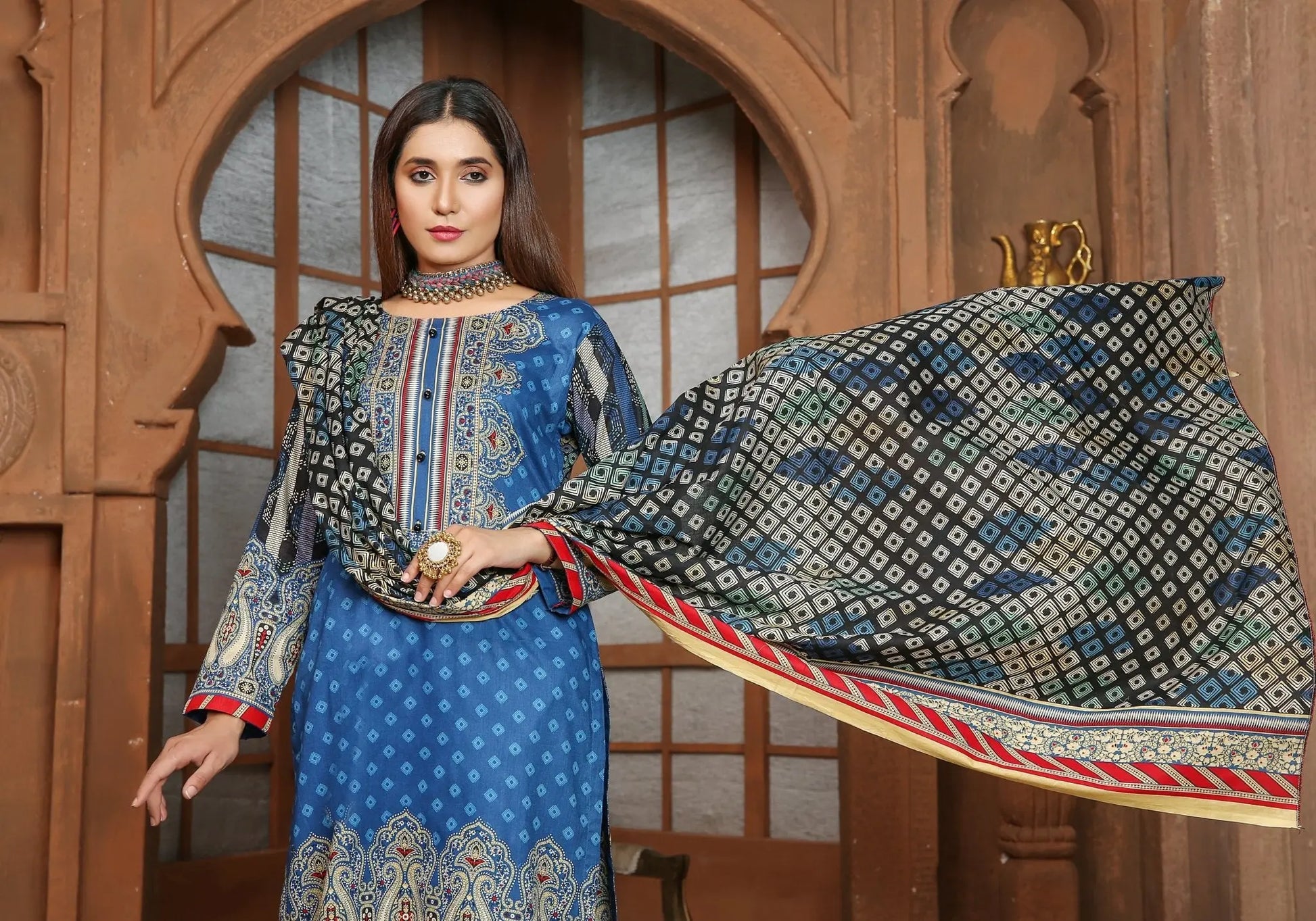 IshDeena Pakistani Lawn Salwar Kameez Indian Dresses for Women Ready to Wear Printed - IshDeena