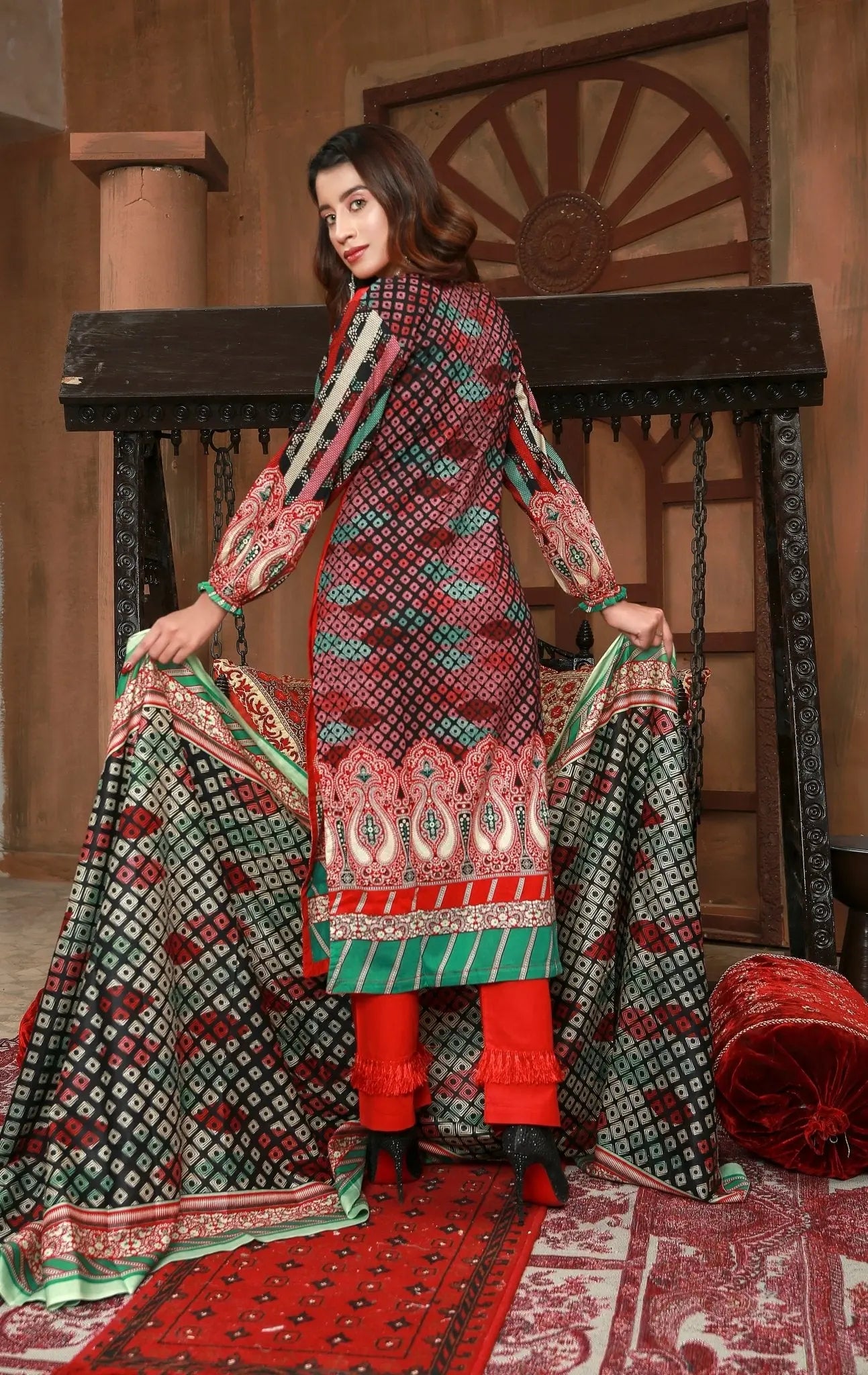 IshDeena Pakistani Lawn Salwar Kameez Indian Dresses for Women Ready to Wear Printed - IshDeena