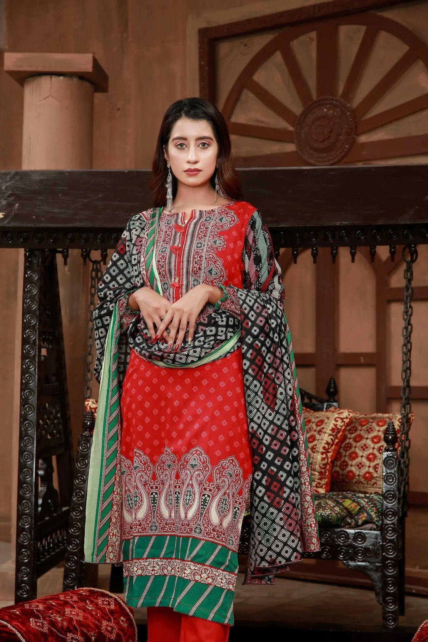 IshDeena Pakistani Lawn Salwar Kameez Indian Dresses for Women Ready to Wear Printed - IshDeena