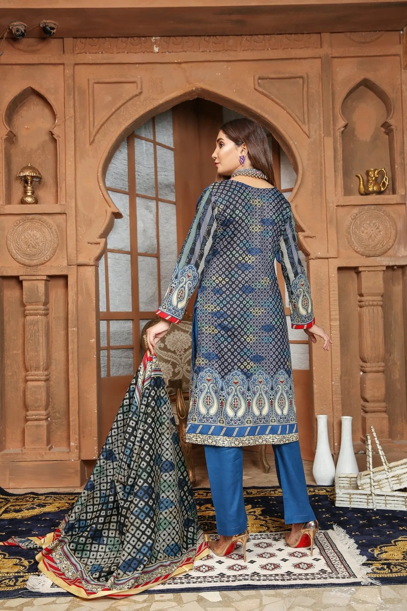 IshDeena Pakistani Lawn Salwar Kameez Indian Dresses for Women Ready to Wear Printed - IshDeena