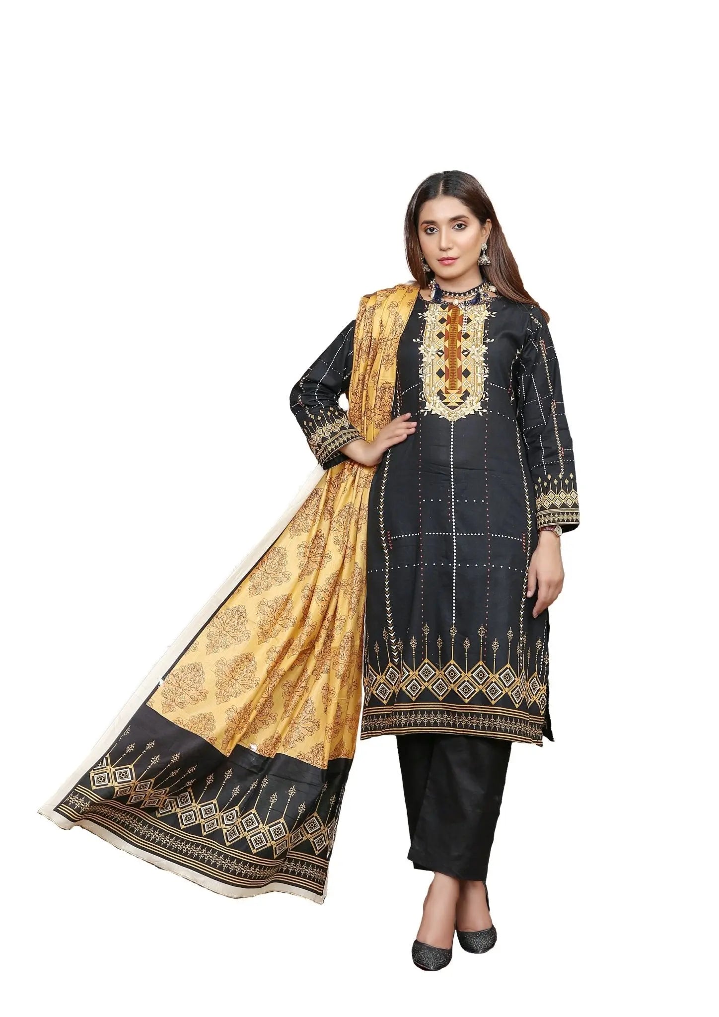 IshDeena Pakistani Lawn Salwar Kameez Indian Dresses for Women Ready to Wear Printed - IshDeena