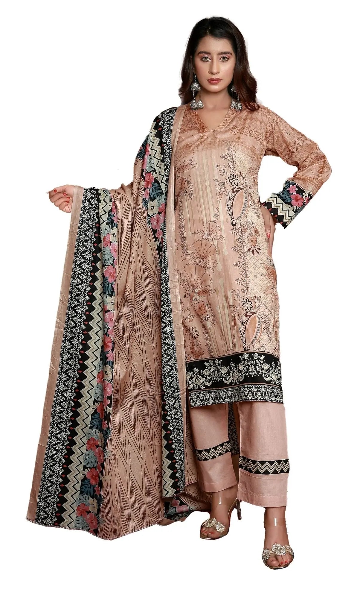 IshDeena Pakistani Lawn Salwar Kameez Indian Dresses for Women Ready to Wear Printed - IshDeena